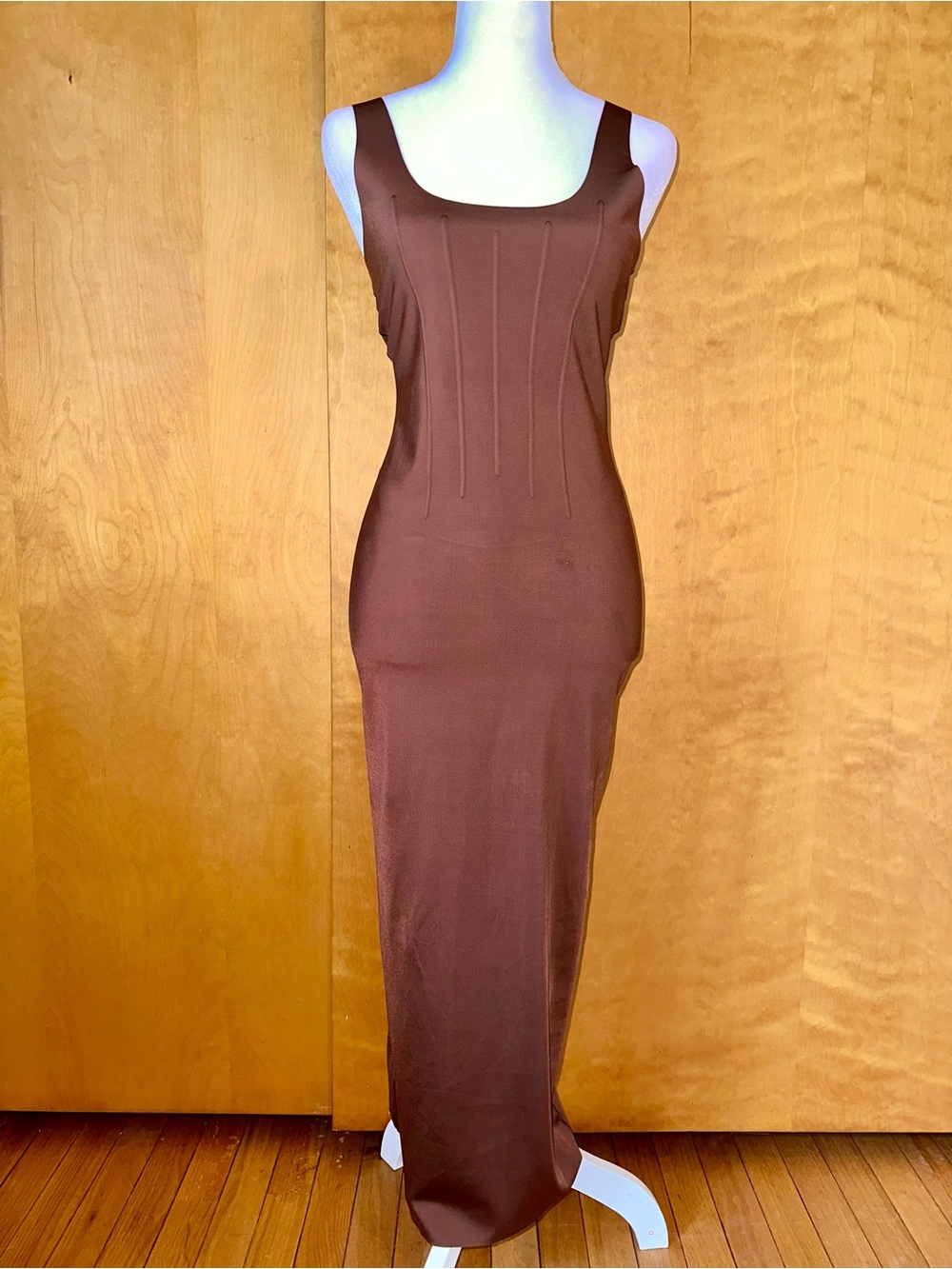 Zara Chocolate Brown Sleeveless Dress